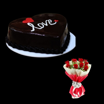 Chocolate Truffle With Roses Combo
