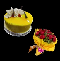Pineapple Cake Flowers Combo